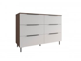 Комод 1300 Роза (орех франклин карамельный/бежевый скин) в Табулге - tabulga.mebel-nsk.ru | фото