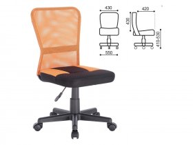 Кресло компактное BRABIX Smart MG-313, без подлокотников, комбинированное, черное/оранжевое в Табулге - tabulga.mebel-nsk.ru | фото