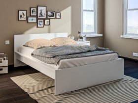 Кровать двуспальная 1,4м Леон СБ-3368 (белый) в Табулге - tabulga.mebel-nsk.ru | фото