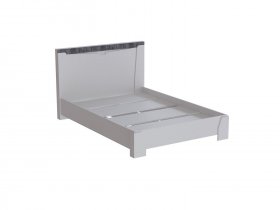 Кровать двуспальная 1,6 Ливерпуль (белый/бетон светлый) в Табулге - tabulga.mebel-nsk.ru | фото