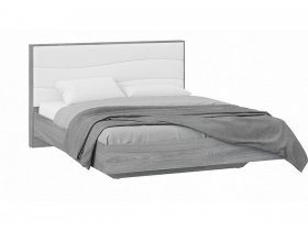 Кровать двуспальная 1,6 м «Миранда» Тип 1 (Дуб Гамильтон/Белый глянец) в Табулге - tabulga.mebel-nsk.ru | фото