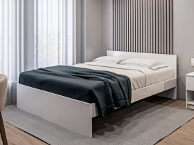 Кровать двуспальная 1,6м Бруклин СБ-3354 (белый) в Табулге - tabulga.mebel-nsk.ru | фото