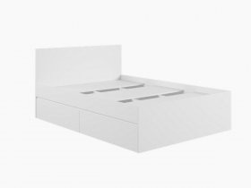 Кровать двуспальная с ящиками 1,4м Мадера-М1400 (белый) в Табулге - tabulga.mebel-nsk.ru | фото