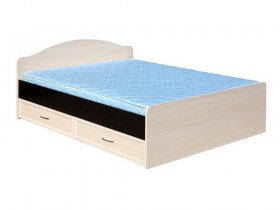 Кровать  двуспальная с ящиками 1,6м-1 (круглая спинка) в Табулге - tabulga.mebel-nsk.ru | фото