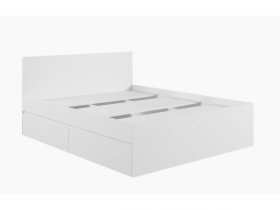 Кровать двуспальная с ящиками 1,6м Мадера-М1600 (белый) в Табулге - tabulga.mebel-nsk.ru | фото