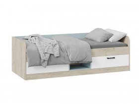 Кровать комбинированная «Оливер» Тип 1 401.003.000 (дуб крафт серый/белый/серо-голубой) в Табулге - tabulga.mebel-nsk.ru | фото
