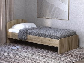 Кровать односпальная 80 с низкой спинкой (дуб крафт серый) в Табулге - tabulga.mebel-nsk.ru | фото