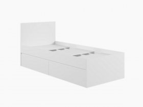 Кровать односпальная с ящиками 0,9м Мадера-М900 (белый) в Табулге - tabulga.mebel-nsk.ru | фото