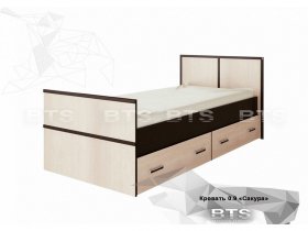 Кровать односпальная с ящиками 0,9м Сакура (BTS) в Табулге - tabulga.mebel-nsk.ru | фото