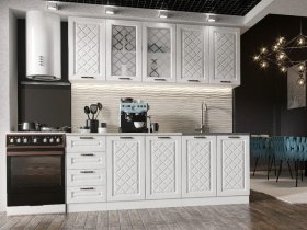 Кухонный гарнитур Агава 2,0 м (акация белая) в Табулге - tabulga.mebel-nsk.ru | фото