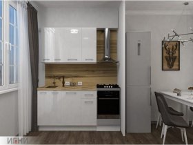 Кухонный гарнитур МДФ Выгодно и точка 1,5 м (белый глянец) в Табулге - tabulga.mebel-nsk.ru | фото
