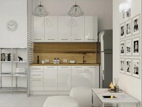 Кухонный гарнитур МДФ Выгодно и точка 2,0 м (белый глянец) в Табулге - tabulga.mebel-nsk.ru | фото