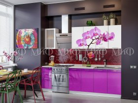 Кухонный гарнитур Орхидея (фиолетовый) в Табулге - tabulga.mebel-nsk.ru | фото