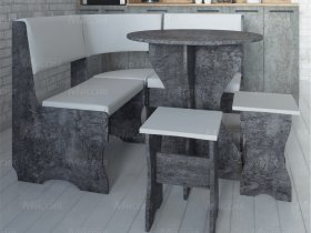 Кухонный уголок Лотос  (цемент темный к/з White) в Табулге - tabulga.mebel-nsk.ru | фото
