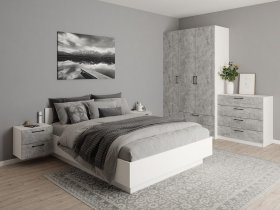 Модульная спальня Гамма (белый/цемент) в Табулге - tabulga.mebel-nsk.ru | фото