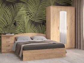 Модульная спальня Ирина (дуб крафт золотой) в Табулге - tabulga.mebel-nsk.ru | фото