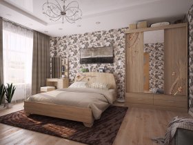 Модульная спальня Виктория-1 (дуб сонома) в Табулге - tabulga.mebel-nsk.ru | фото