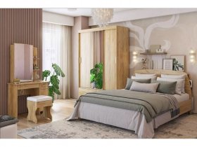 Модульная спальня Виктория-1 (дуб крафт золотой) в Табулге - tabulga.mebel-nsk.ru | фото