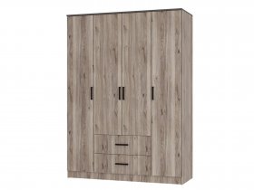 Шкаф четырехстворчатый Титан (дуб смоки) в Табулге - tabulga.mebel-nsk.ru | фото