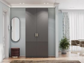 Шкаф двухстворчатый Эккервуд (Нью) (графит) в Табулге - tabulga.mebel-nsk.ru | фото