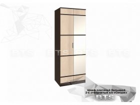 Шкаф двухстворчатый с зеркалом платяной-бельевой Сакура (BTS) в Табулге - tabulga.mebel-nsk.ru | фото