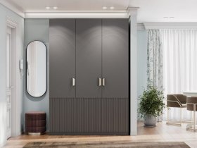 Шкаф трехстворчатый Эккервуд (Нью) (графит) в Табулге - tabulga.mebel-nsk.ru | фото