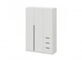 Шкаф трехстворчатый с ящиками ШК-22 (белый) в Табулге - tabulga.mebel-nsk.ru | фото