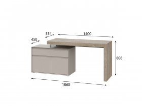 Стол 22 J-КШ Этна (дуб эндгрей/кашемир) в Табулге - tabulga.mebel-nsk.ru | фото
