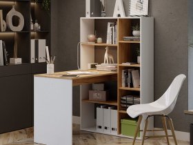 Стол письменный тип 16 (дуб крафт золотой/белый ясень) в Табулге - tabulga.mebel-nsk.ru | фото