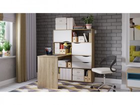 Стол письменный тип 7 (дуб сонома/белый ясень) в Табулге - tabulga.mebel-nsk.ru | фото