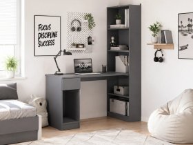 Стол письменный угловой «Лайт» 10.01 (темно-серый) в Табулге - tabulga.mebel-nsk.ru | фото