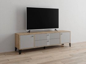 Тумба под ТВ Парус-10 (дуб крафт серый/серый) в Табулге - tabulga.mebel-nsk.ru | фото